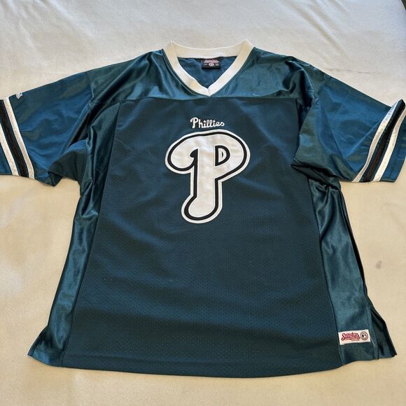 Philadelphia Phillies St PAT Football Style Jersey Stitches Genuine Large - Picture 8 of 13